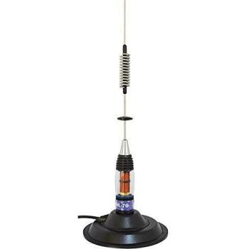 Antena CB PNI ML70, longitud 70cm, frecuencia de 26-30MHz, potencia máxima de 200W, imán de 145 mm incluido
