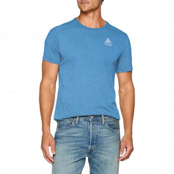 Odlo - Camiseta de Cuello Redondo para Hombre, diseño de Elementos del Milenio, Hombre, Color nebulas Blue Melange, tamaño Medium