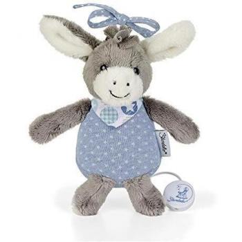Sterntaler Peluche Musical Emmi el Burro, Mecanismo Musical Integrado, Tamaño: S, Gris/Azul