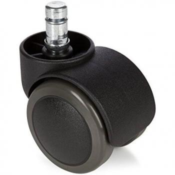 hjh OFFICE 619006 5x Ruedas para sillas de oficina ROLO 11mm x 50mm, 5 unidades, Suelos duros