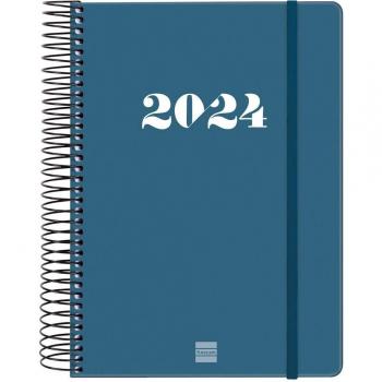 Finocam - Agenda 2024 Catalán Espiral My E10 Azul 155x212mm Día Página Enero-Diciembre