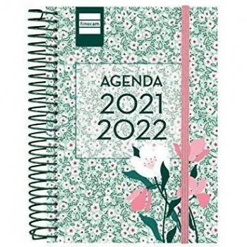 Finocam Agenda 2021 2022 1 Día página Septiembre 2021, Junio 2022 10 meses y Julio/Agosto resumidos 8º, 120x164 Secundaria Floral Catalán
