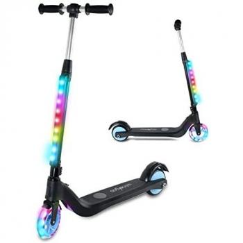 Patinete electrico niños, TOEU Patinete electrico niño, Altura Ajustable, Luz LED Intermitente ,Patinete electrico niños 3 a 10 años , hasta 8 km/h, Gama 7.5km