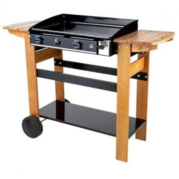 Plancha de Asar a Gas Somagic Ascain 2 Quemadores 6kW Color Negro y Gris
