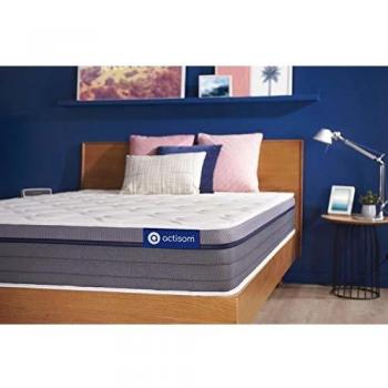 Colchón Actisom 90 x 200 cm con muelles ensacados y espuma viscoelástica, grosor 26 cm, 7 zonas de confort