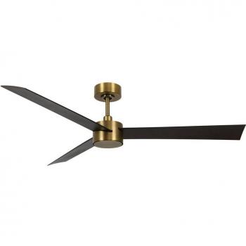 Ventilador de techo DC Climate IV con luz en latón/nogal silencioso