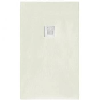Plato de Ducha Rectangular 100x90 cm Efecto Piedra Mármol Resina Blanco Francia