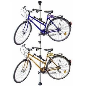 Relaxdays 10017182 - Portabicicletas telescópica para 2 bicicletas, ajustable, plateado, 160-340 cm