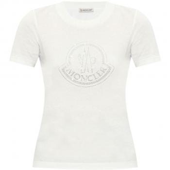 Moncler Women's Large White Logo T-Shirt