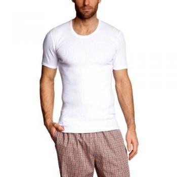 Camiseta Interior de 1/2 Brazo para Hombres SCHIESSER - Essentials Doble Costilla, Algodón, Color Blanco, Talla 3XL