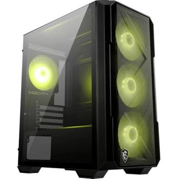 Caja Mini Torre MSI MAG FORGE M120R AIRFLOW - Alto Flujo de Aire, Capacidad Micro-ATX, Soporte para Radiador de 240 mm, Cuatro Ventiladores ARGB Preinstalados, Panel L