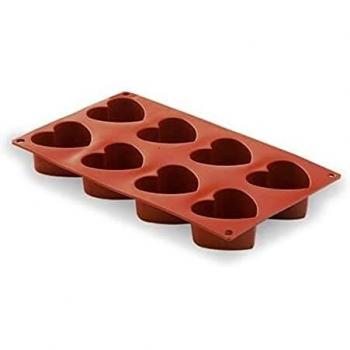 Lacor - 66824 - Molde Corazon 8 Cavidades Silicona - Rojo
