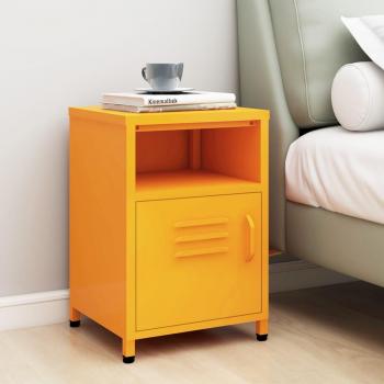 Day and Night Mustard Yellow Steel Nightstand 35x35x51 cm