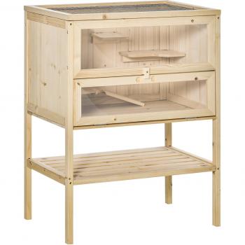 Jaula de madera para hámster con 5 plataformas