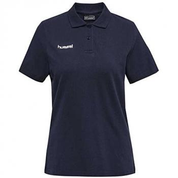Hummel Polo de Manga Corta Go Cotton para Mujer, Algodón, Azul Marino