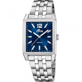 Reloj de Hombre Lotus Square Series 18983/2, Acero Inoxidable 316L Plateado, Analógico