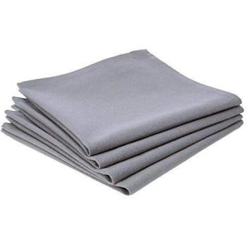 Pack de 4 servilletas de algodón gris 40x40cm