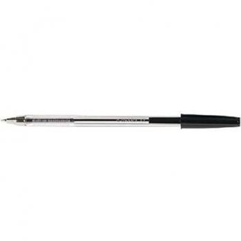 BOLIGRAFO TRANSPARENTE Q-CONNECT NEGRO MEDIO KF26040