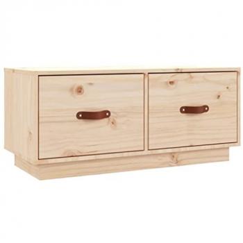 Mueble de TV de madera maciza de pino 80x34x35 cm, Mueble para salón y televisor