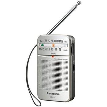 Radio de Bolsillo con Correa RF-P50DEG-S de Panasonic con batería. Color Plateado
