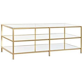 Mesa de Centro DKD Home Decor Dorado 120 x 50 x 45 cm Espejo Metal