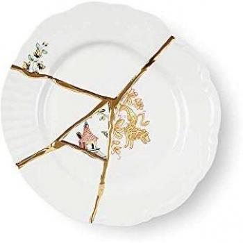 Seletti Kintsugi Plato fruta de porcelana y oro 24 quilates mod.2
