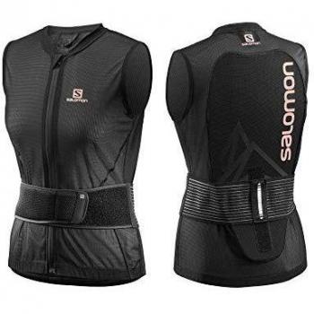 Salomon Flexcell Light Vest W Chaleco de esquí con protección dorsal para mujer, Ajustable, MotionFit, Transpirable, Talla S, Negro, L40863600
