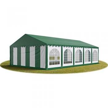 Carpa para fiestas 5x10 m PVC 750, impermeable, con base reforzada, verde oscuro-blanco