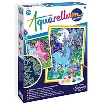 Sentosphère-Aquarellum Fluorescente Unicornios, Color Unisex, 2 Unidad