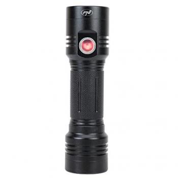 Linterna PNI Adventure F200 Dual LED, aluminio, batería de 4000 mAh, puerto micro USB, 3 LED con gran apertura y uno con foco