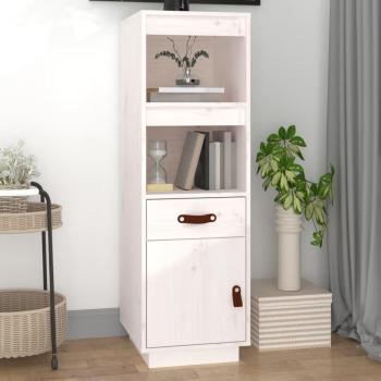 Aparador alto de madera maciza de pino blanco 34x40x108,5 cm