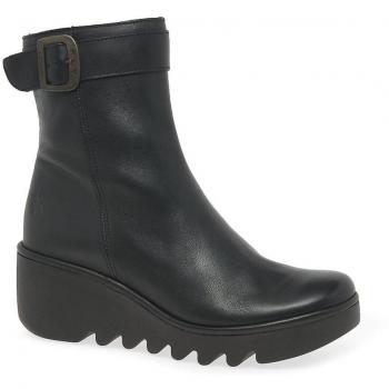 Fly London Women's Bepp Wedge Heeled Ankle Boots - Black - Size: 4