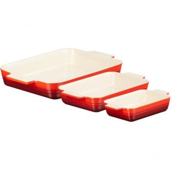 Set de 3 bandejas rectangulares Le Creuset - Cereza