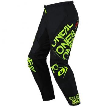 Pantalones de Motocross O'Neal Element Static Negro-Amarillo Neón Talla 40