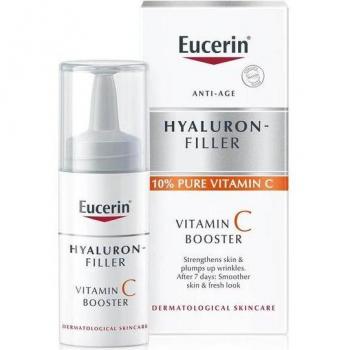 Eucerin Hyaluron-Filler Vitamin C Booster 1x8ml - Suero facial concentrado con vitamina C, formulación antienvejecimiento, contiene ácido hialurónico para mejorar la hidratación y elasticidad de la