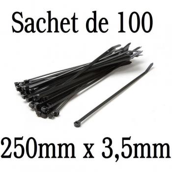 Evila - Pack 100 bridas 250x3.5mm negro