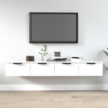 Muebles colgantes 2 piezas blanco 68x30x20 cm madera multicapa