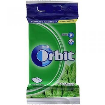 Orbit Chicle sin Azúcar, Hierbabuena, Pack de 4 x 10 Unidades