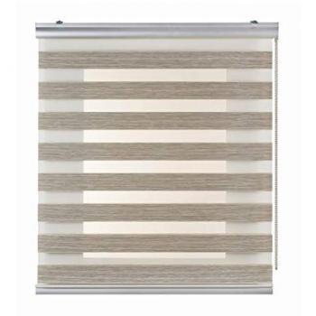 Estor Enrollable Noche y Día Premium Beige 80x250cm con Acabados de Aluminio de Alta Calidad