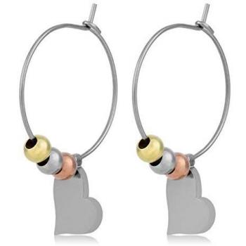 Córdoba Jewels | Pendientes en plata de ley 925 y bañada en oro y oro rosa con diseño Aros Bolitas Corazón