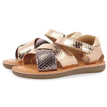 Gioseppo Sandalias Bicolor Metalizada en Color Oro Rosado y Animal Print para Niña Tame, Sandalia Bebé-Niñas, 24 EU