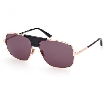 Tom Ford Rose Gold Smoke Sunglasses FT1096, Yellow male, Size: 62 MM