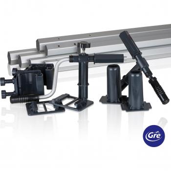 Enrollador de Cubiertas de Piscinas Gre CRP58 - Estructura de aluminio, compatible con cubiertas de piscinas elevadas, fácil manejo y montaje, incluye manivela para enrollar y desenrollar la cubierta