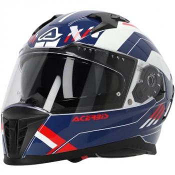 Casco Integral Acerbis X-Way Graphic Street Blanco-Azul-Rojo ECE22.06 Talla XS (53-54)