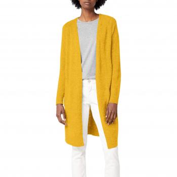 PIECES Pcjane LS Long Wool Cardigan Noos, Chaqueta Punto para Mujer, Dorado