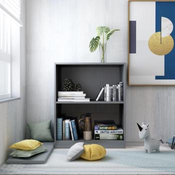 Librería gris pulido 60x24x76 cm madera multicapa