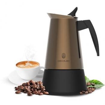 Cafetera Italiana Piccolina 600 Gold - Capacidad 300 ml, Acero Inoxidable, Diseño Elegante, Filtro Inoxidable, Apta para Todas las Superficies, Válvula de Seguridad