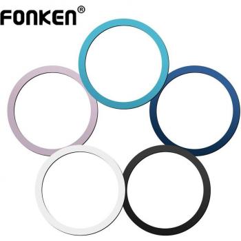 Anillo Magnético Fonken Magsafe Universal con Pegatina de Metal para Soporte de Cargador Inalámbrico y Hoja de Metal para Soporte de Coche Negro
