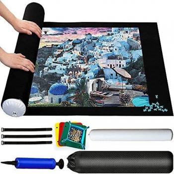 Tapete Puzzle,tapete Puzzle 3000 Piezas, Tapete para Enrollar Puzzles, Puzzle Mat Negro,Estera de Rompecabezas Portátil, Puzzle Mat Roll