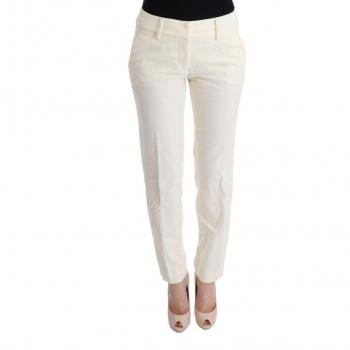 ERMANNO SCERVINO Women Cotton Regular Fit Casual Pants - IT40|S, Slim-fit Trousers, female, White, Size: XS